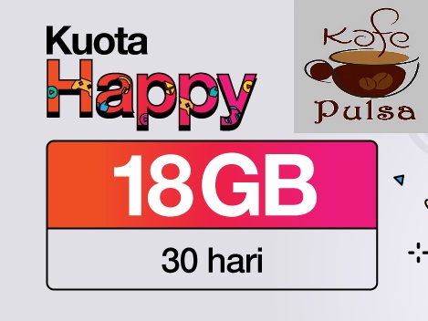 Kuota Three Happy Bulanan - 18 GB + 6 GB (Lokal) + Ekstra tlp tri/isat
