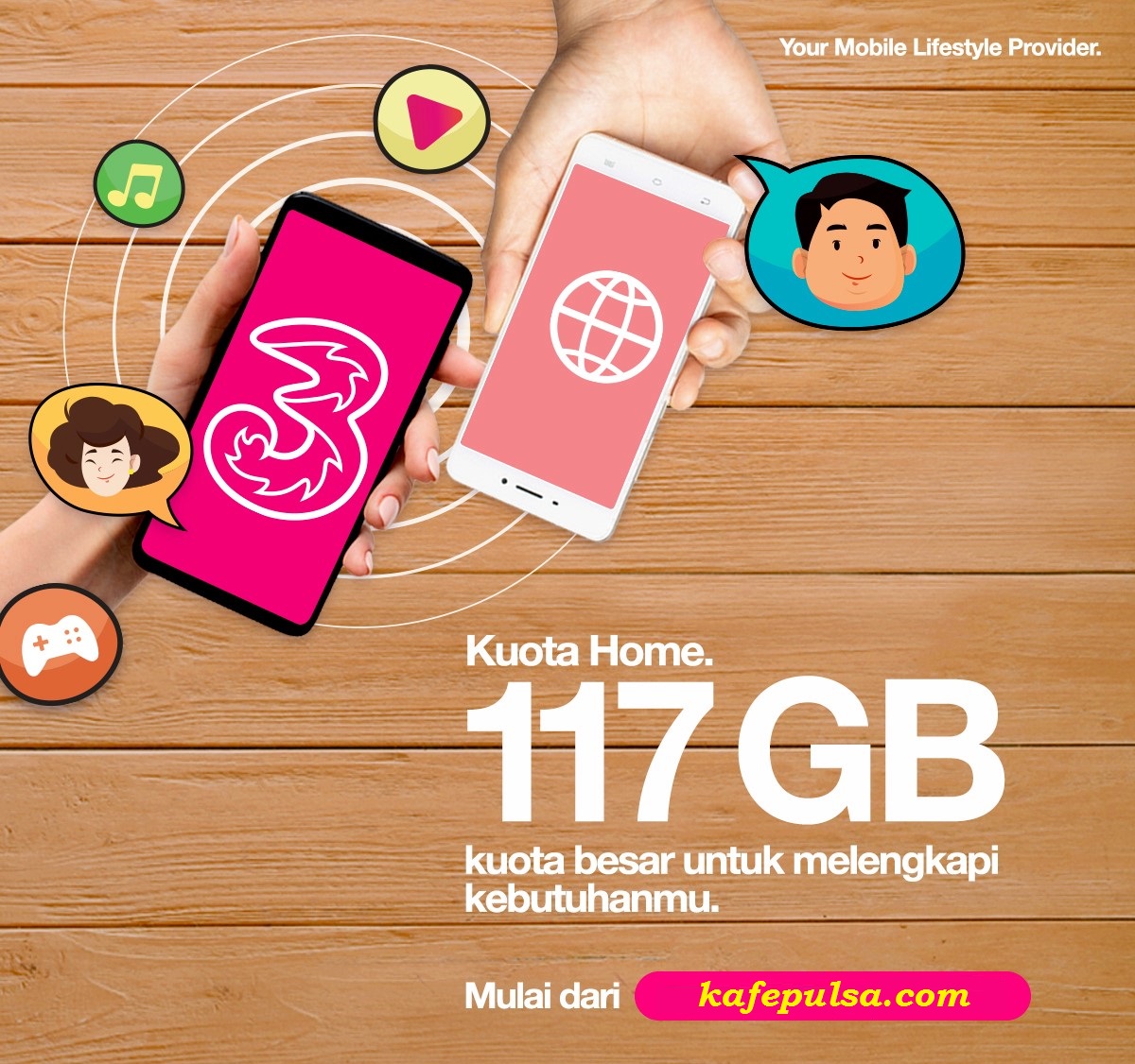 Kuota Three Home - Home 117 GB