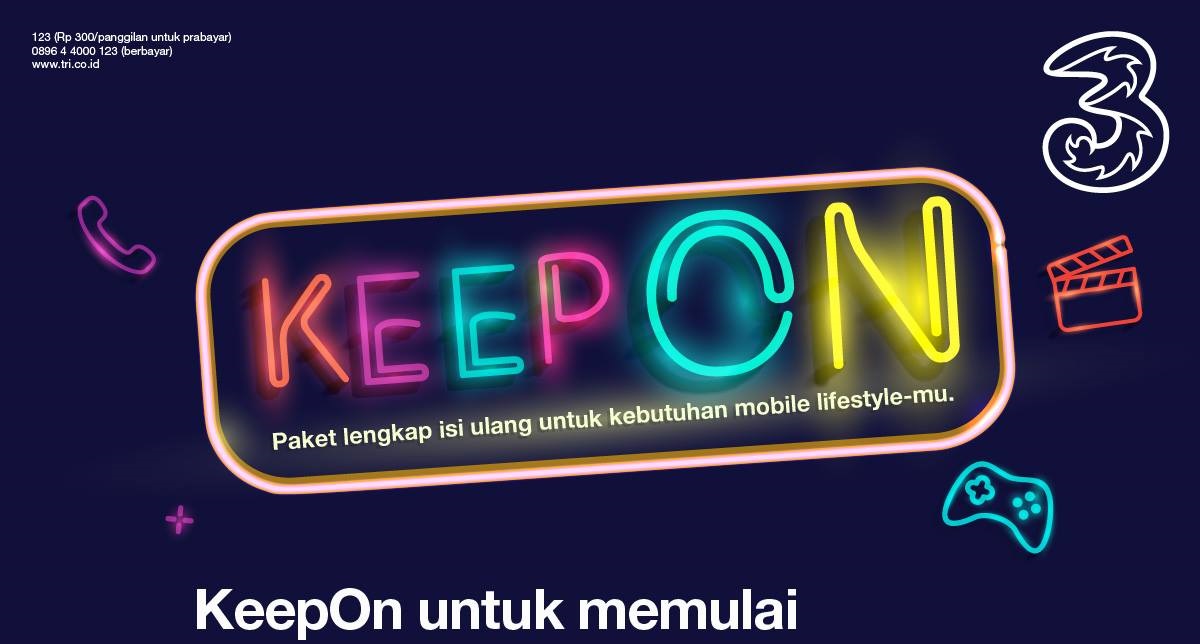 Kuota Three Keep On Streaming - Keep On 3gb+10 mnt+10 SMS+Genflix,3Hr