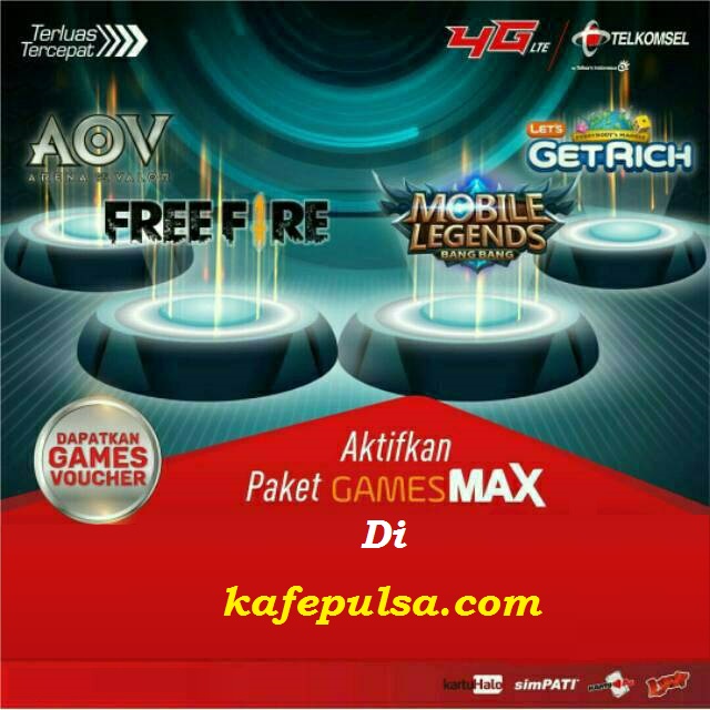 Kuota Telkomsel Paket GamesMAX - 1,5GB 30hr + Unl (FUP 10GB) GamesMax + Vcr ML 28D